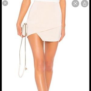 Silk nude/ cream colored mini skirt